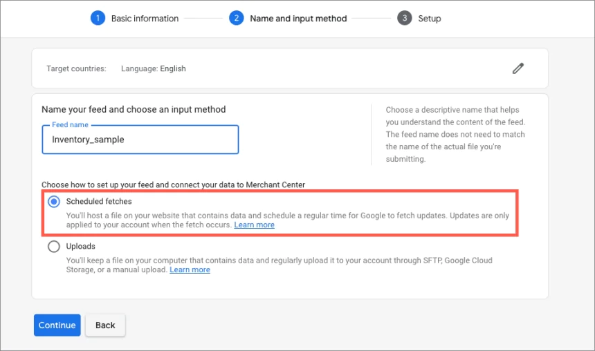 在 Google Merchant Center 中设置本地库存 Feed