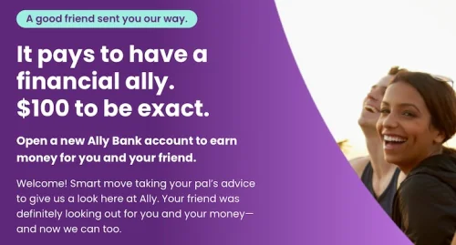 Ally Bank $100 Referral Bonus for New Savings Account – No Direct Deposit Needed