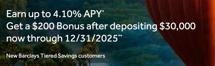 Barclays Tiered Savings Bonus: Earn $200 with a $30,000 Deposit and 3.90% APY