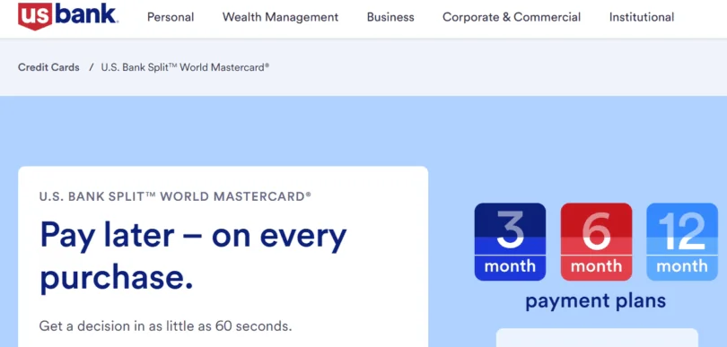 U.S. Bank Launches Split Credit Card (Buy Now, Pay Later)